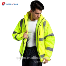 2018 Fábrica Al Por Mayor Impermeable Hola Vis Amarillo de Alta Visibilidad Reflectante Parka Ropa de Trabajo Chaquetas de Trabajo de Invierno